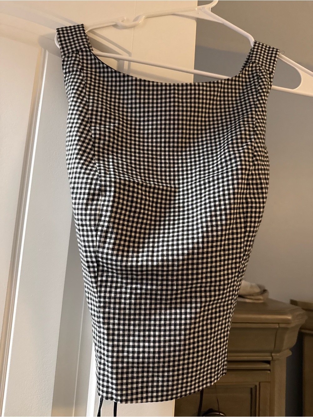 Princess Polly Black and White Gingham Tank Top